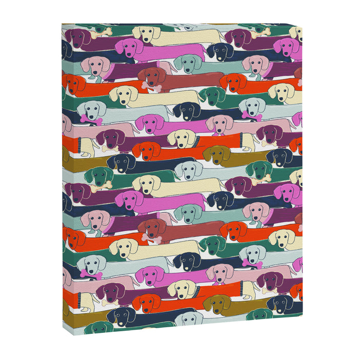 colored doggie pattern Canvas Print Gallery Image 1