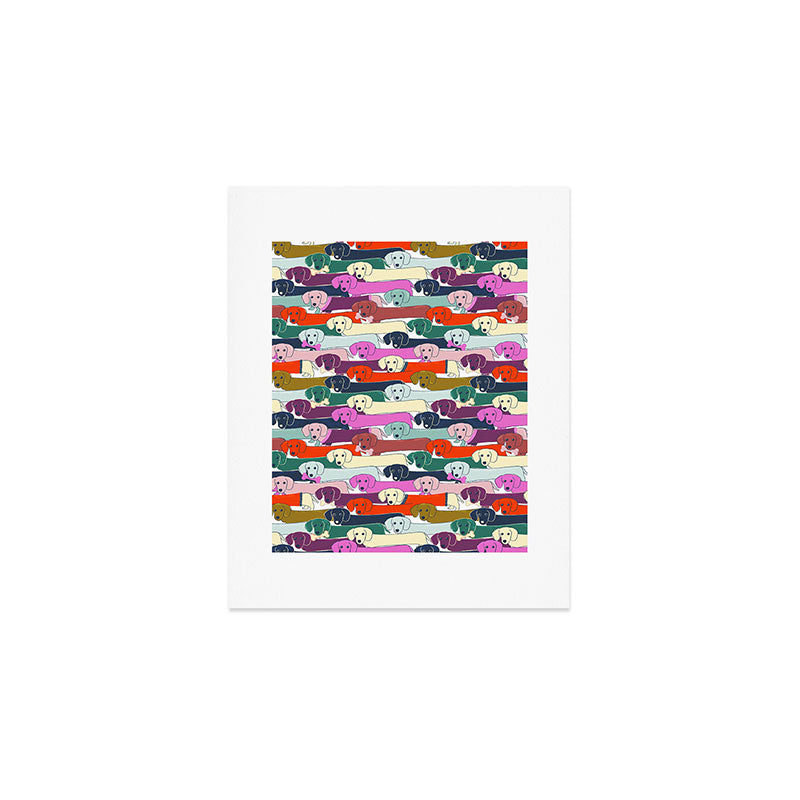 colored doggie pattern Art Print Gallery Image 1