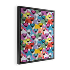 Colored Pugs Pattern - no1 Framed Canvas Print Gallery Image 2