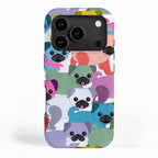 Colored Pugs Pattern - no1 iPhone Case Gallery Image 1