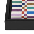 Colorful Geometric Checkered Stripes Pattern Framed Canvas Print Gallery Image 3