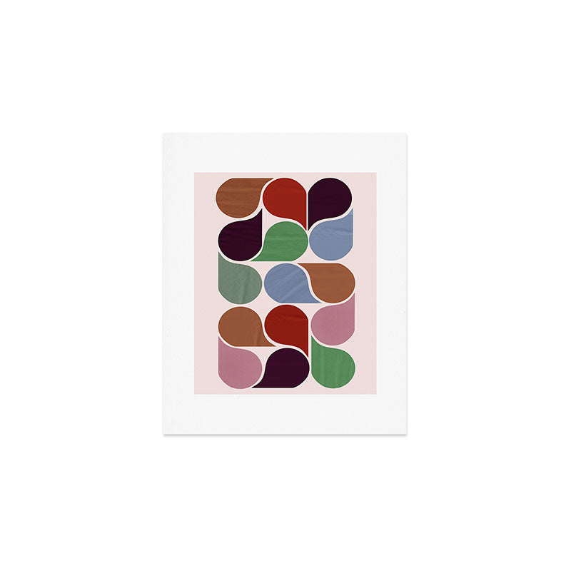 Colorful Geometric Raindrop Pattern Art Print Gallery Image 1
