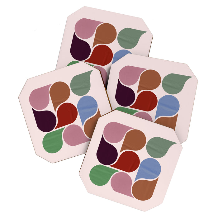 Colorful Geometric Raindrop Pattern Coaster Gallery Image 1