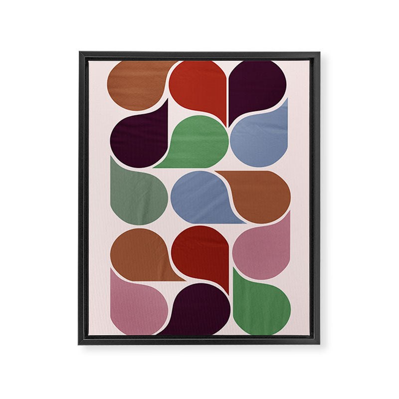 Colorful Geometric Raindrop Pattern Framed Canvas Print Gallery Image 8