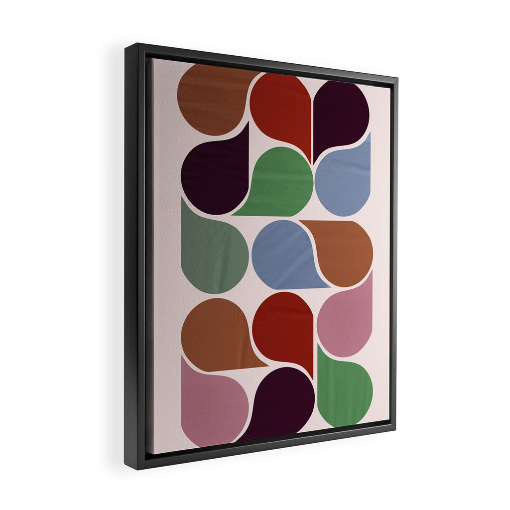 Colorful Geometric Raindrop Pattern Framed Canvas Print Gallery Image 2