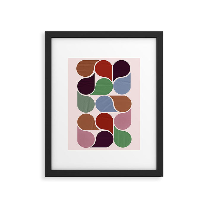 Colorful Geometric Raindrop Pattern Framed Art Print Gallery Image 1