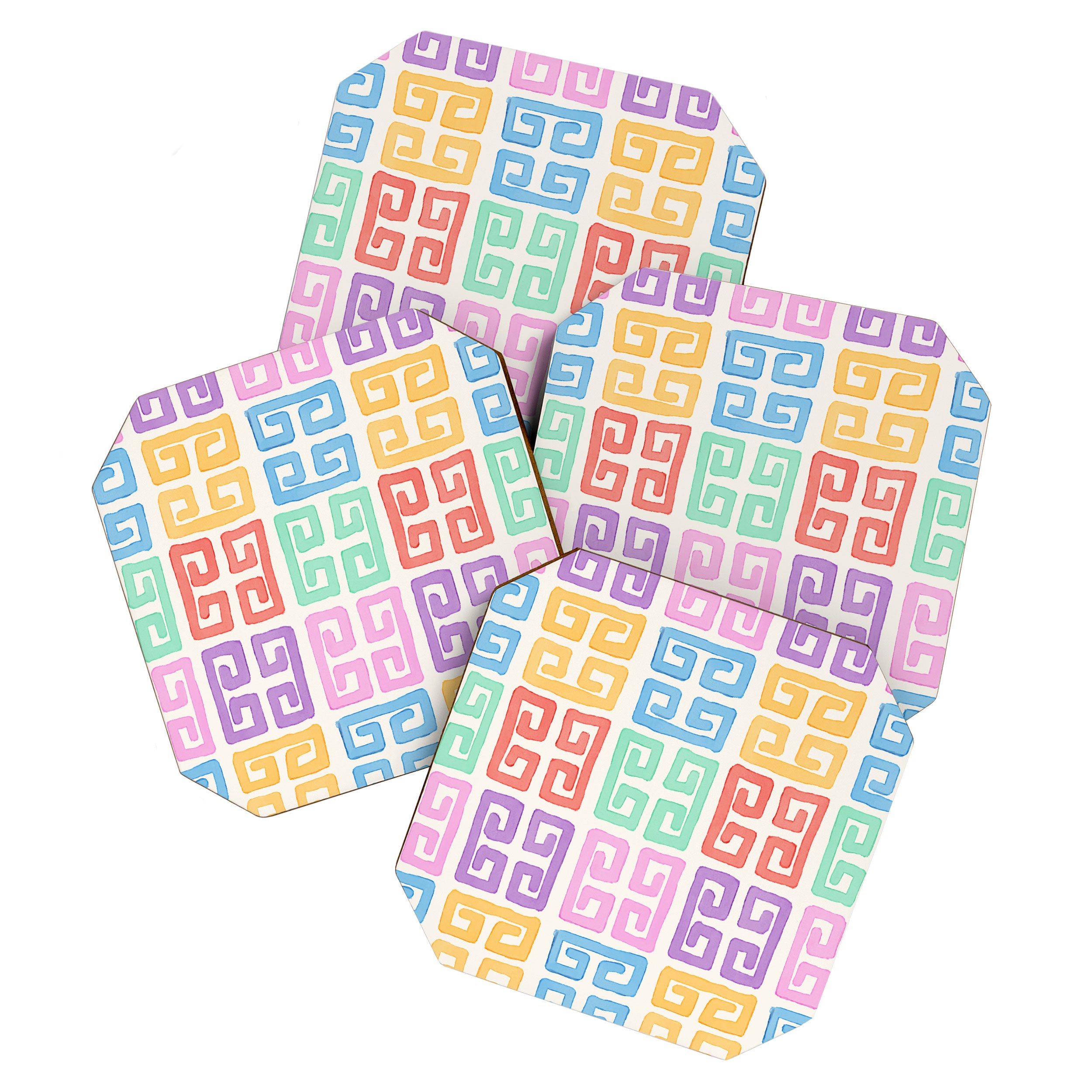 Colorful Greek Style Pattern Coaster Gallery Image 1
