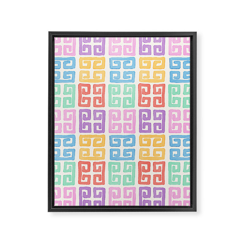 Colorful Greek Style Pattern Framed Canvas Print Gallery Image 8