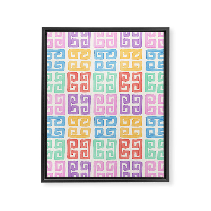 Colorful Greek Style Pattern Framed Canvas Print Gallery Image 1