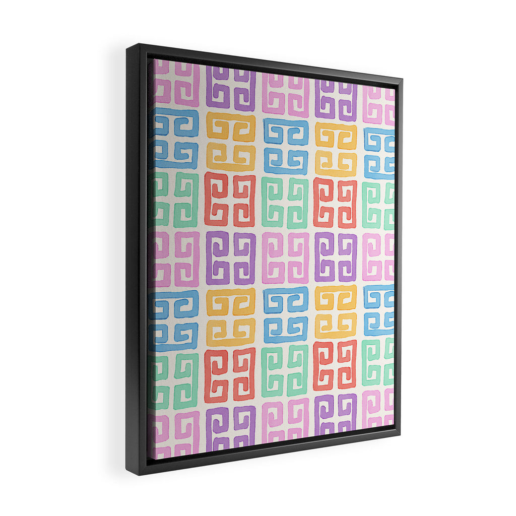 Colorful Greek Style Pattern Framed Canvas Print Gallery Image 2