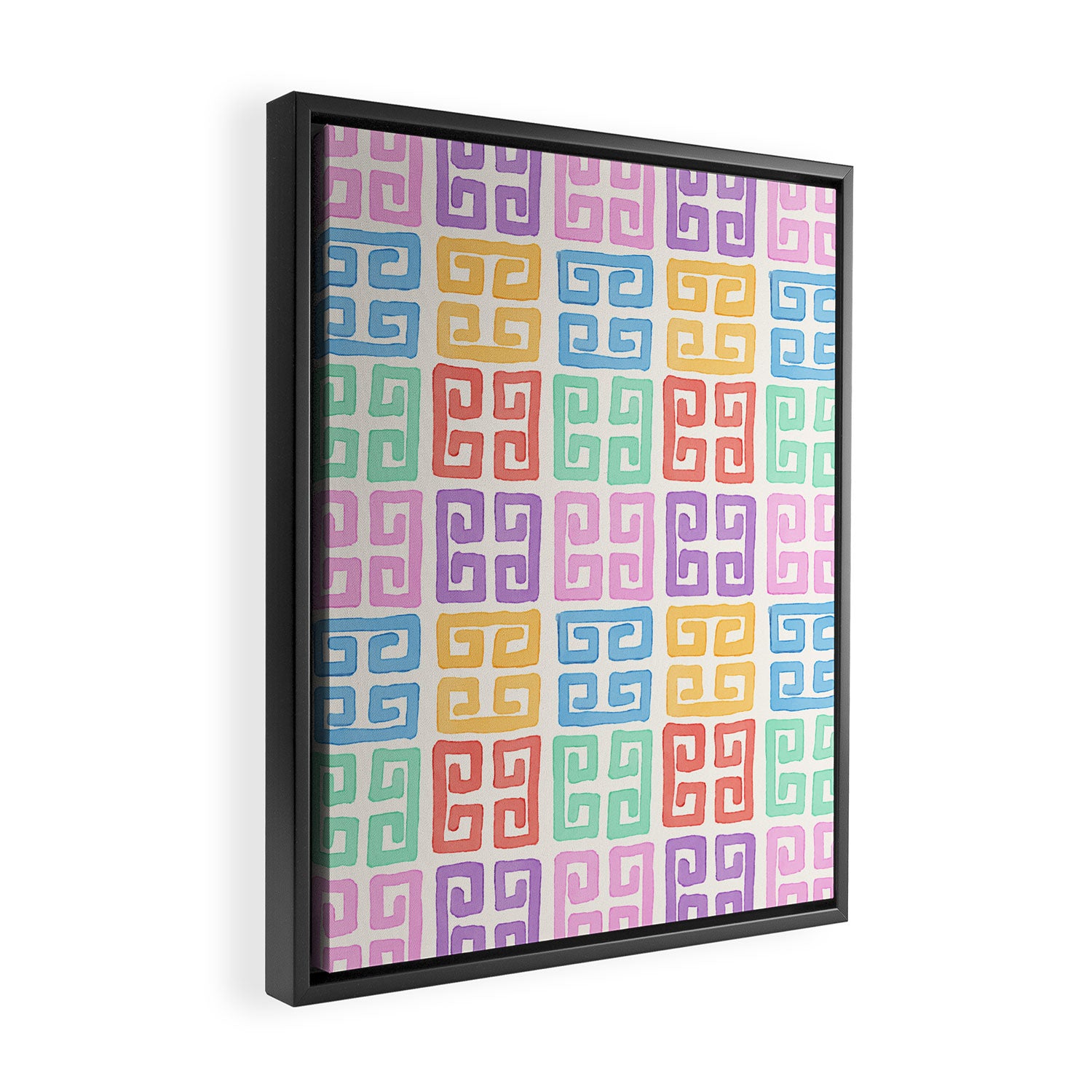 Colorful Greek Style Pattern Framed Canvas Print Gallery Image 2