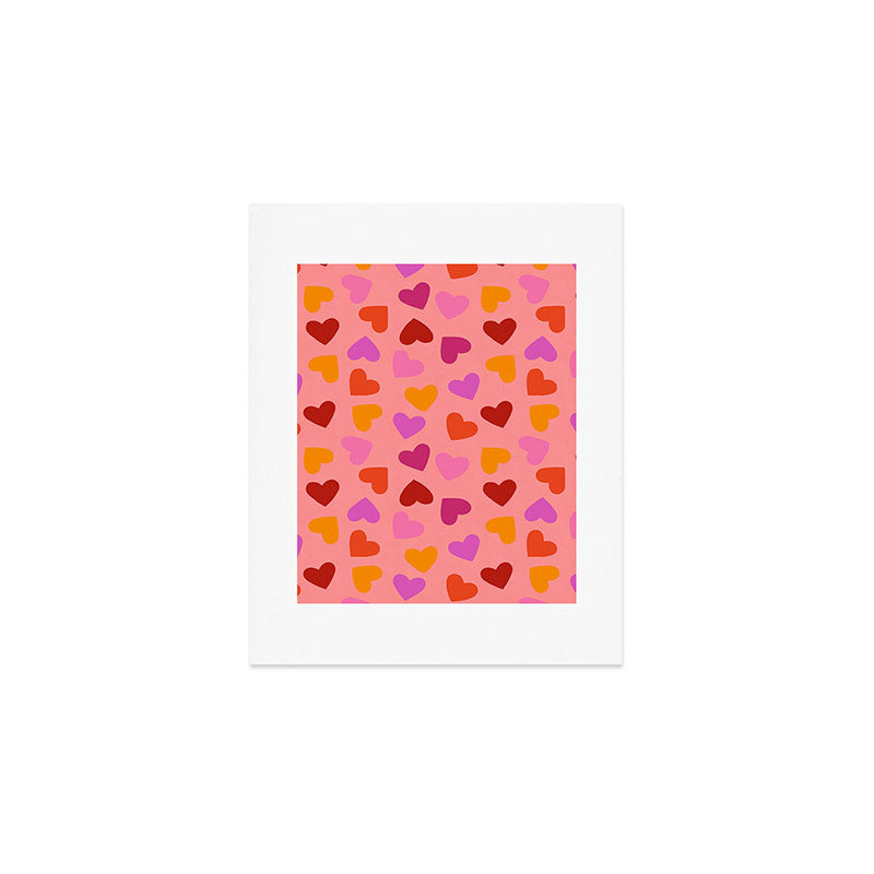 Colorful Heart Pattern for Valentine's Day Art Print Gallery Image 1