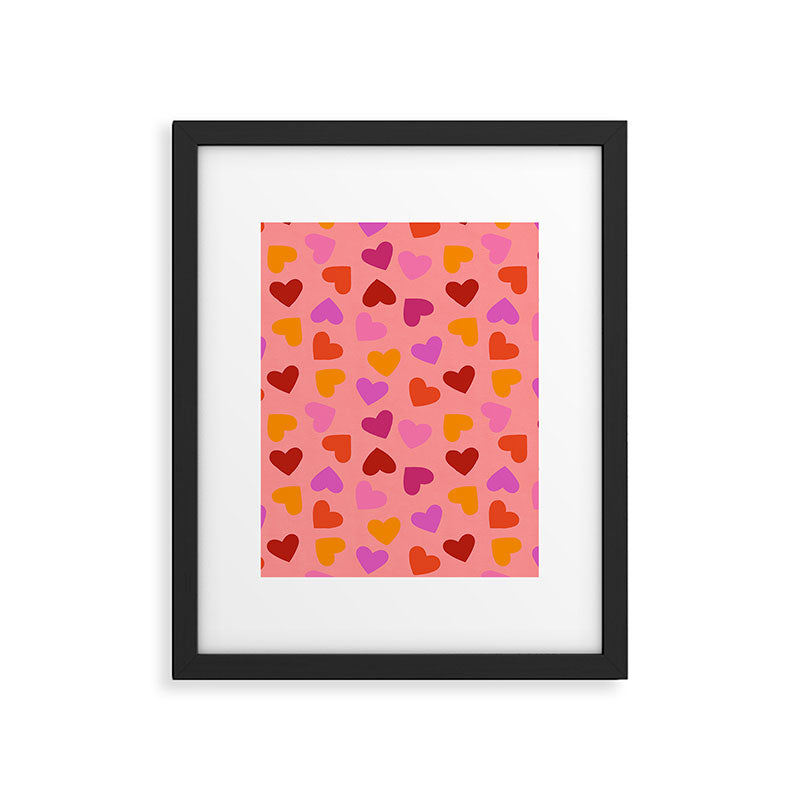 Colorful Heart Pattern for Valentine's Day Framed Art Print Gallery Image 6