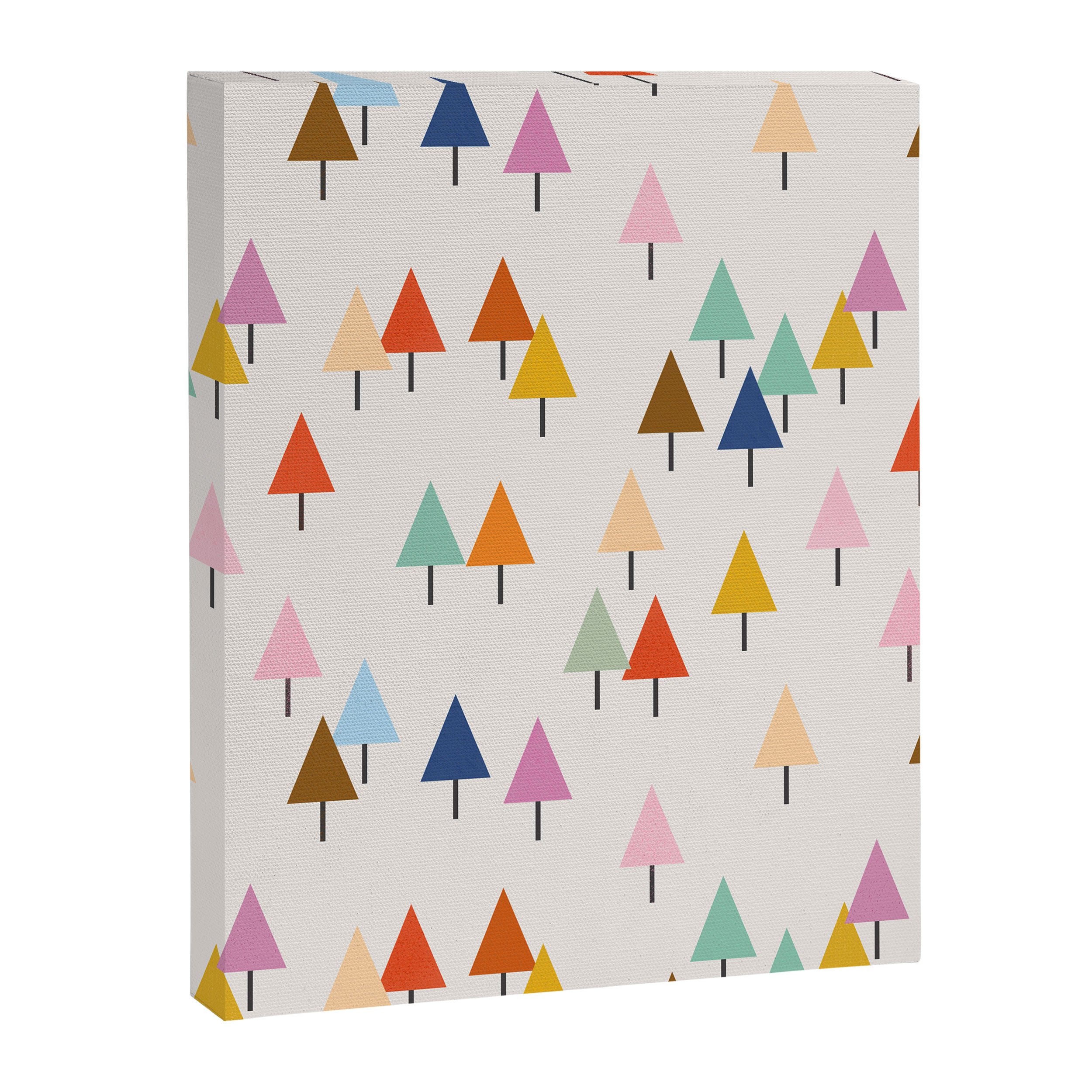 Pastel Triangle Trees: Cozy Winter Vibes with Modern Charm Canvas Print Gallery Image 8