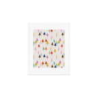 Pastel Triangle Trees: Cozy Winter Vibes with Modern Charm Art Print Gallery Image 1