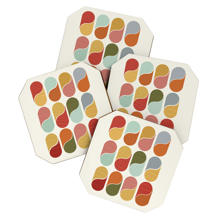 Colorful modern abstract Coaster Gallery Image 1