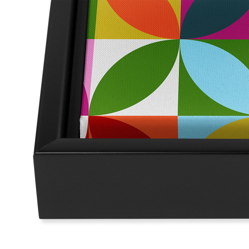 Colorful Retro Pattern Framed Canvas Print Gallery Image 3