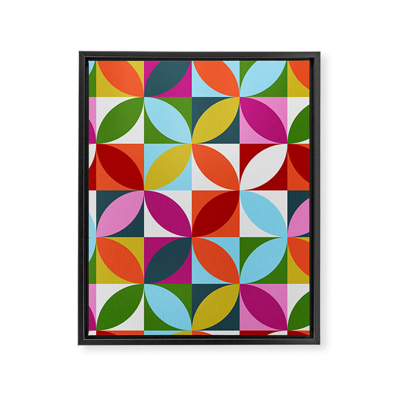 Colorful Retro Pattern Framed Canvas Print Gallery Image 8