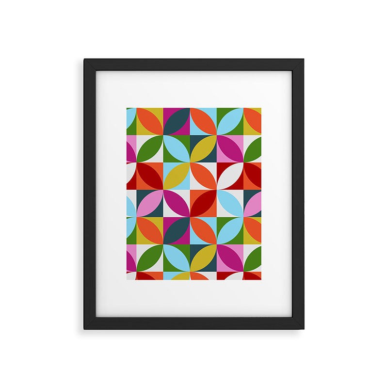 Colorful Retro Pattern Framed Art Print Gallery Image 4