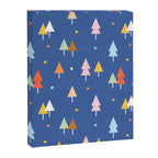 Colorful Scandinavian Christmas Trees on Blue Canvas Print Gallery Image 8