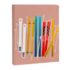 Colorful Ski Illustration and Pattern no 2 Canvas Print Gallery Image 8