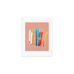 Colorful Ski Illustration and Pattern no 2 Art Print Gallery Image 1