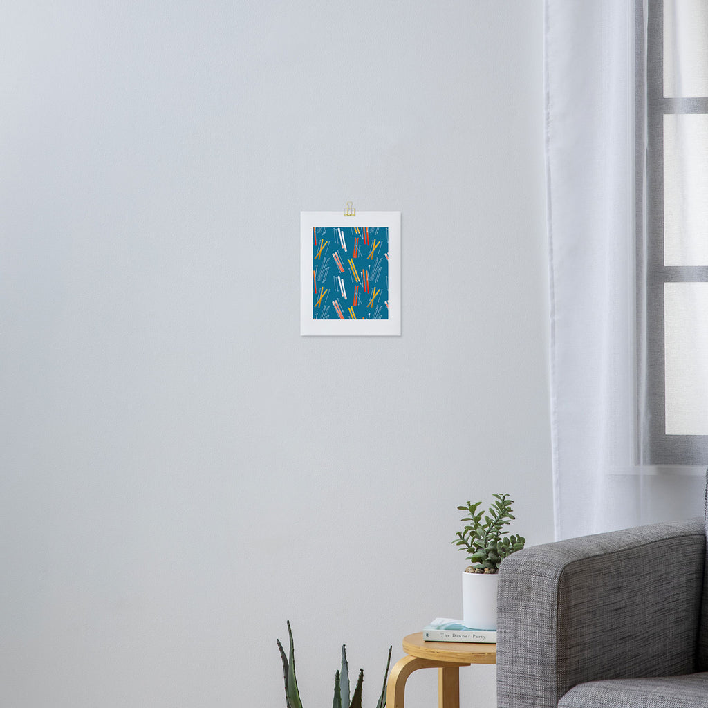 Colorful Ski Pattern Art Print Gallery Image 3