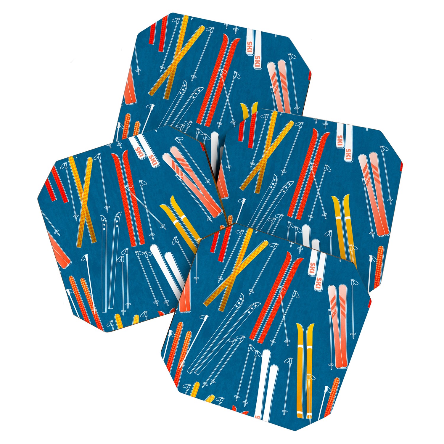 Colorful Ski Pattern Coaster Gallery Image 1