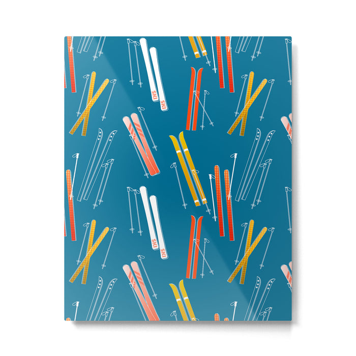 Colorful Ski Pattern Metal Print Gallery Image 1