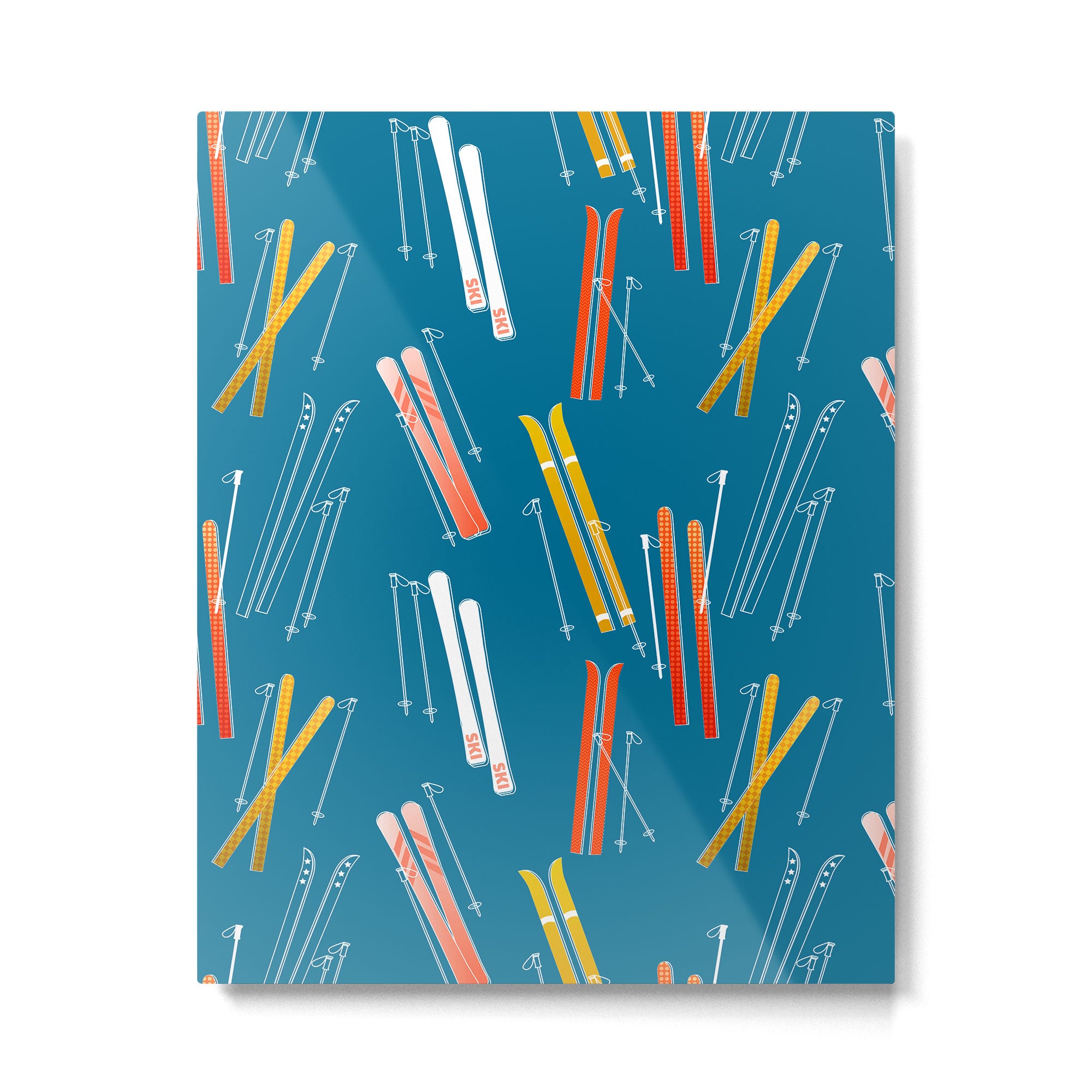 Colorful Ski Pattern Metal Print Gallery Image 4