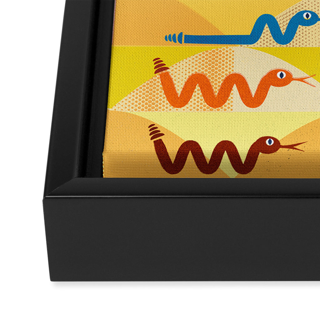 Colorful Snakes On A Desert Framed Canvas Print Gallery Image 3