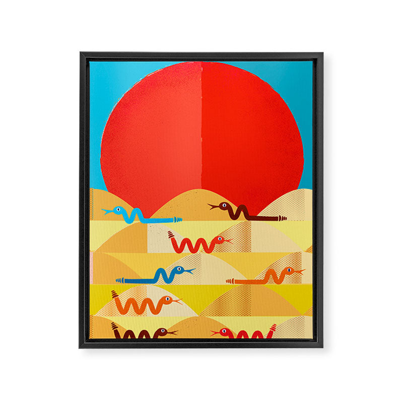 Colorful Snakes On A Desert Framed Canvas Print Gallery Image 8