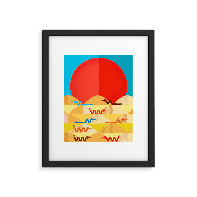 Colorful Snakes On A Desert Framed Art Print Gallery Image 4