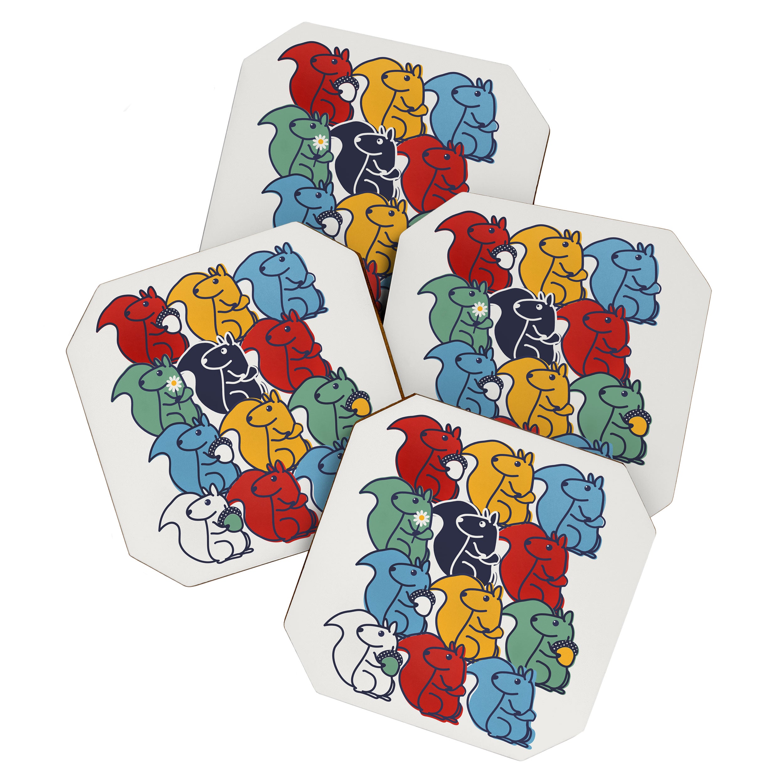 Colorful Squirrels Coaster Gallery Image 1