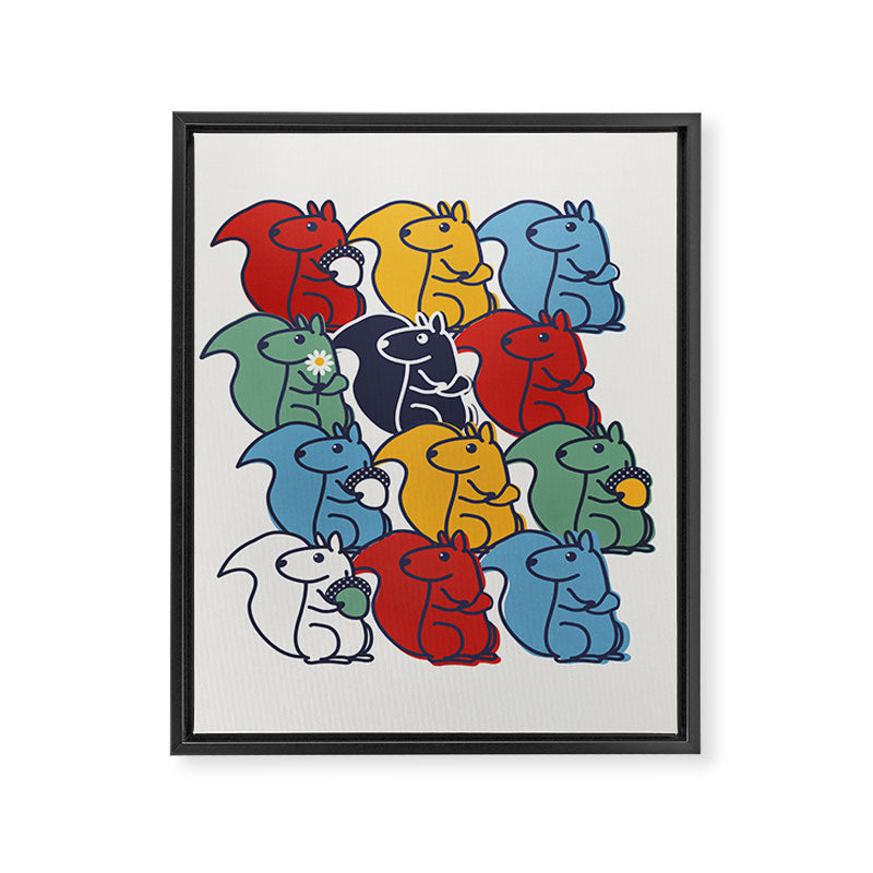 Colorful Squirrels Framed Canvas Print Gallery Image 8
