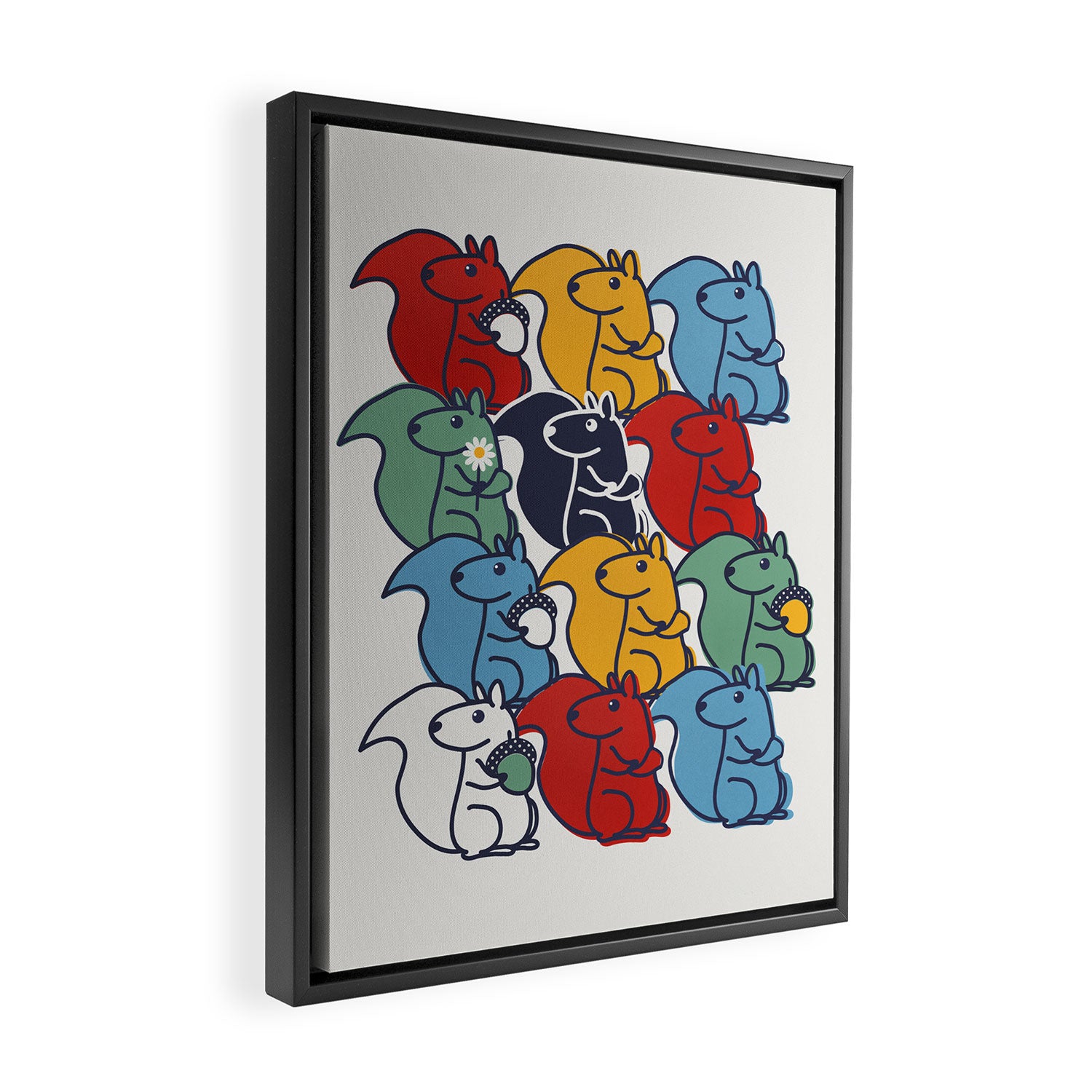 Colorful Squirrels Framed Canvas Print Gallery Image 2