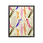 Colorful Winter Skiing Design Framed Canvas Print Gallery Image 8