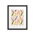Colorful Winter Skiing Design Framed Art Print Gallery Image 6