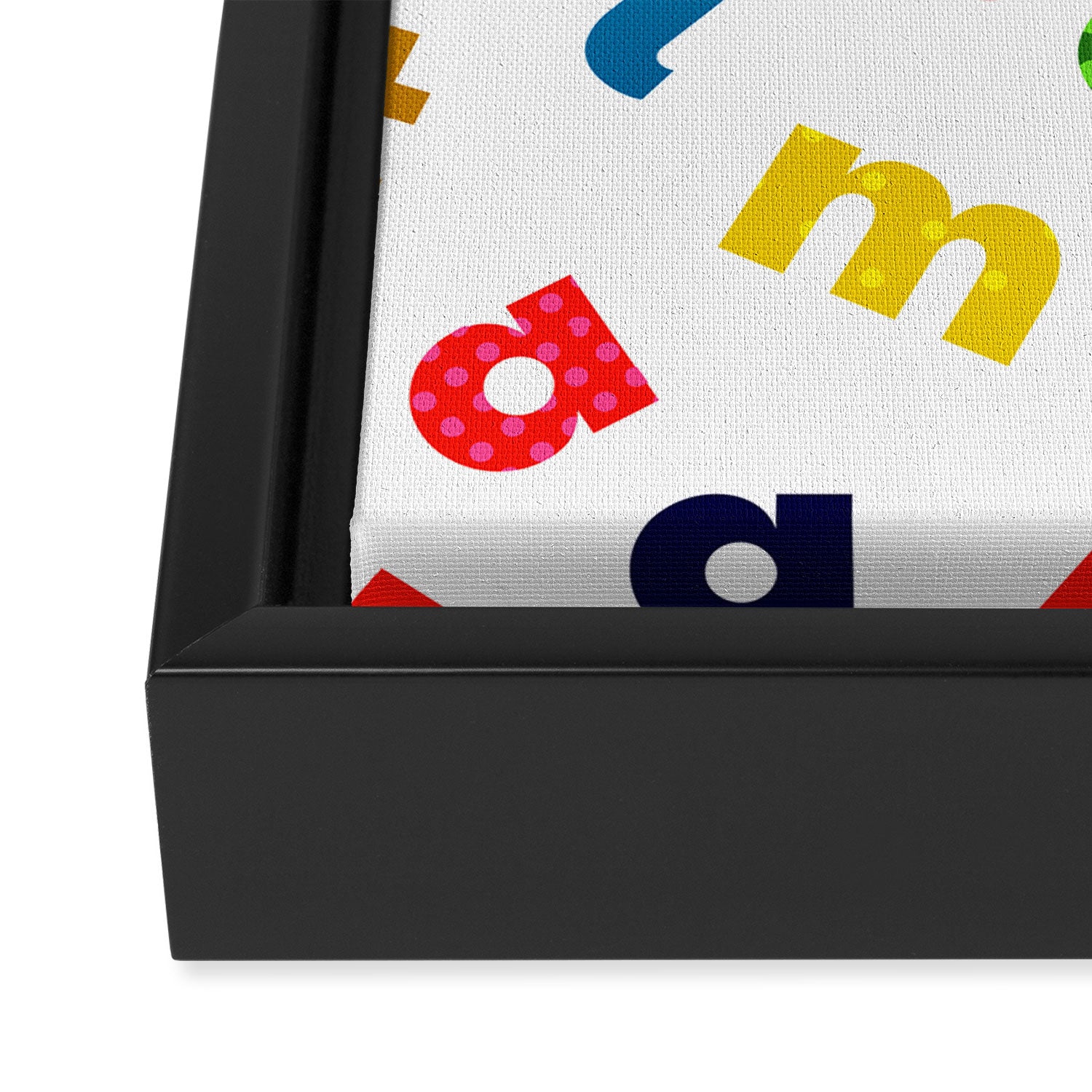 colourful alphabet Framed Canvas Print Gallery Image 3