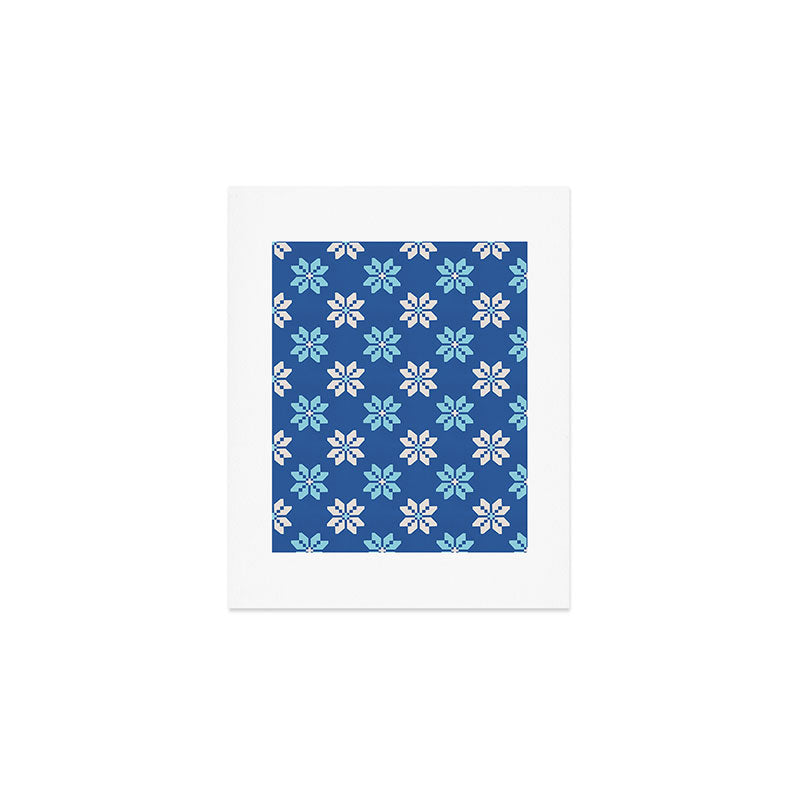 Contrasting Blues: Bethlehem Star Mosaic Art Print Gallery Image 1