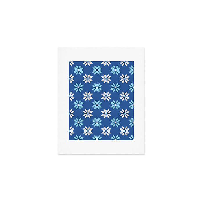 Contrasting Blues: Bethlehem Star Mosaic Art Print Gallery Image 1