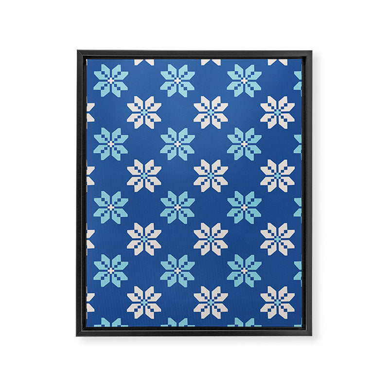 Contrasting Blues: Bethlehem Star Mosaic Framed Canvas Print Gallery Image 8