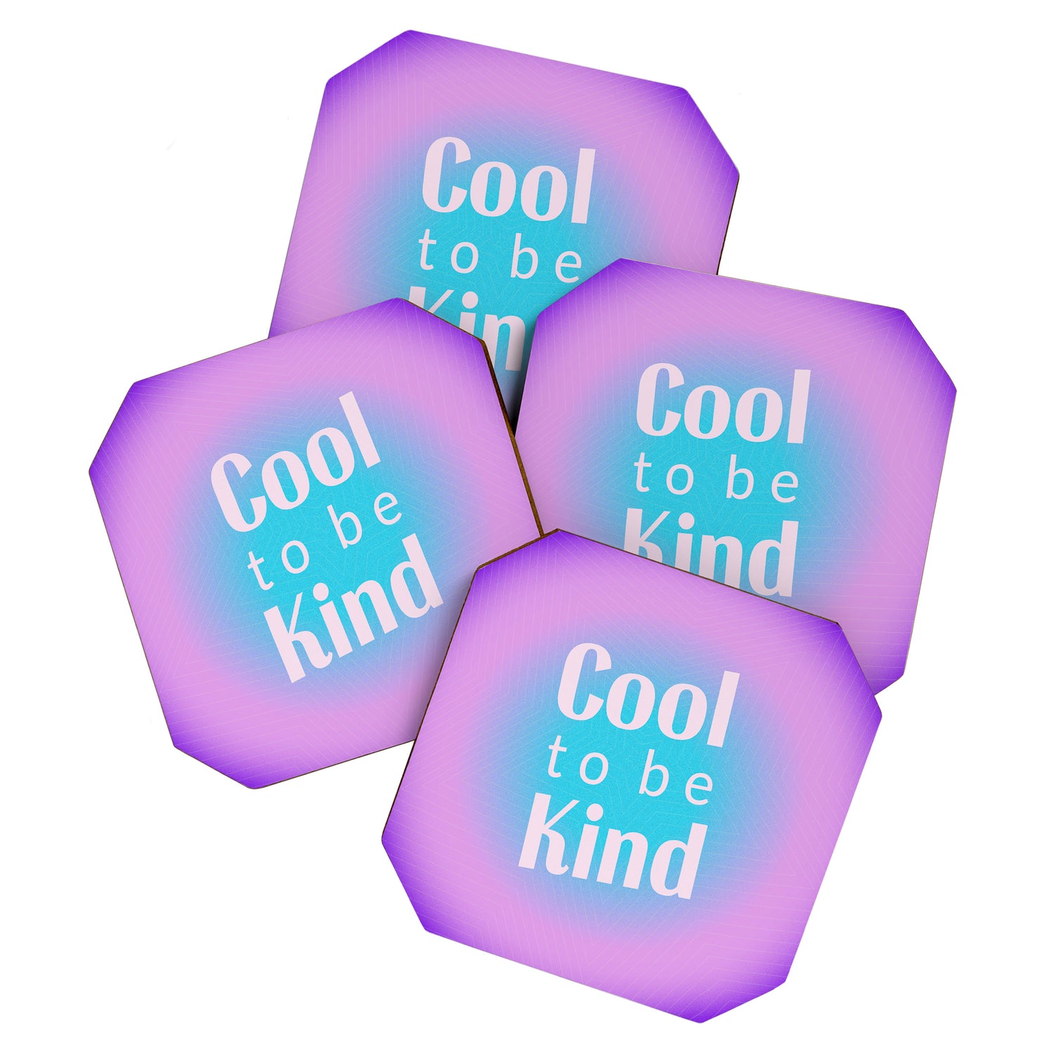 Cool To Be Kind - Gradient Typography Coaster Gallery Image 1