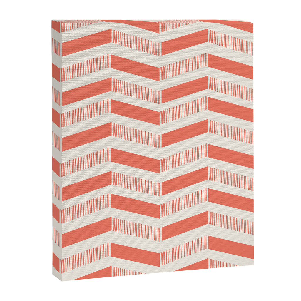 Coral Block And Lines Pattern Canvas Print Gallery Image 8