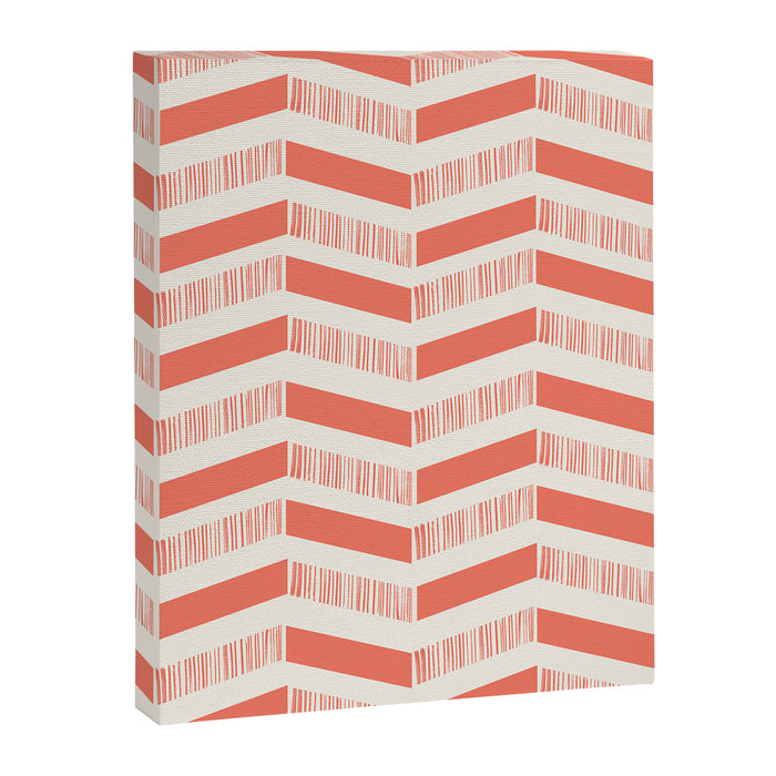 Coral Block And Lines Pattern Canvas Print Gallery Image 1