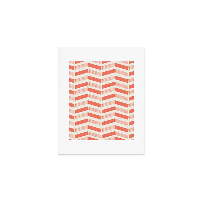 Coral Block And Lines Pattern Art Print Gallery Image 1