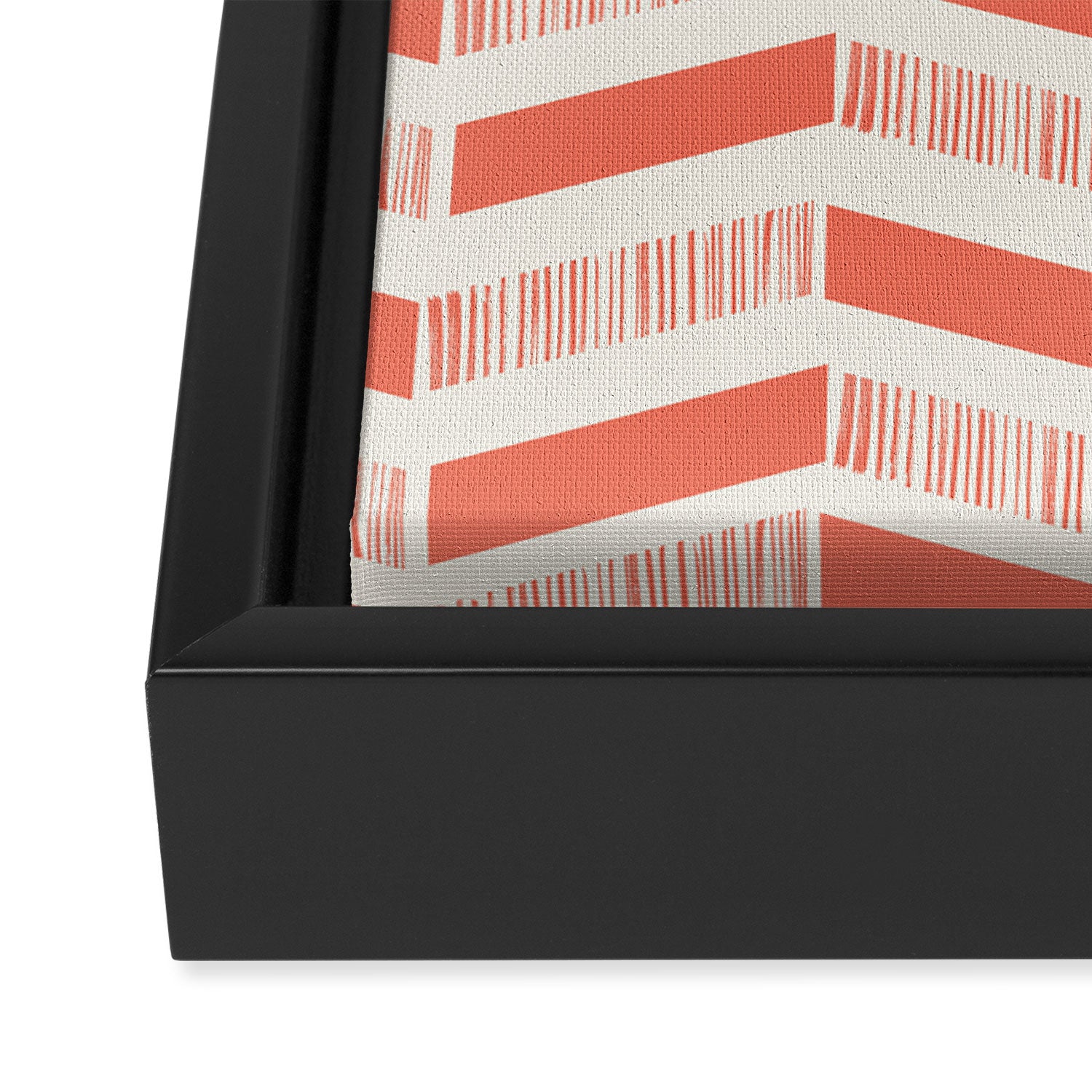 Coral Block And Lines Pattern Framed Canvas Print Gallery Image 3