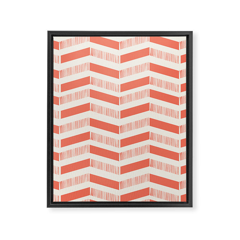 Coral Block And Lines Pattern Framed Canvas Print Gallery Image 8