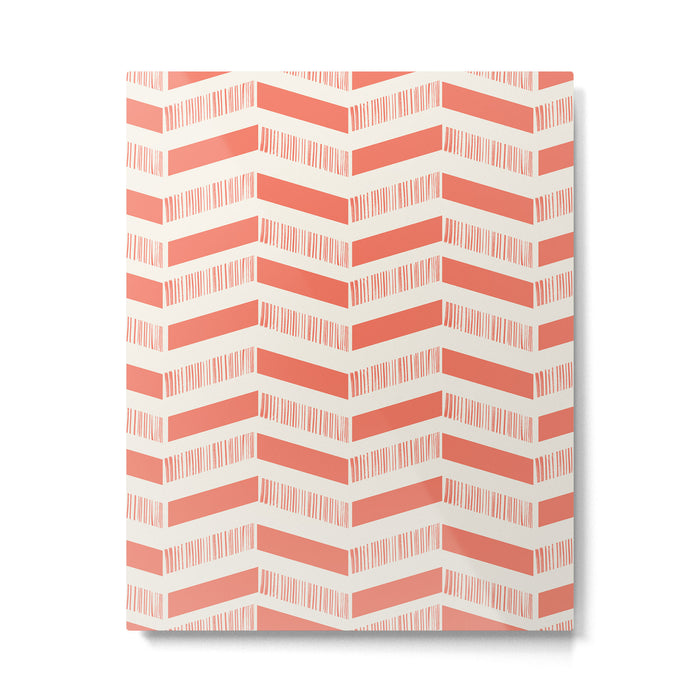 Coral Block And Lines Pattern Metal Print Gallery Image 1