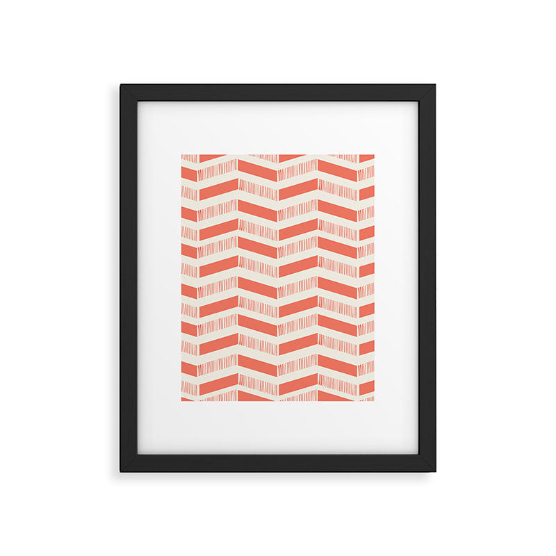 Coral Block And Lines Pattern Framed Art Print Gallery Image 6